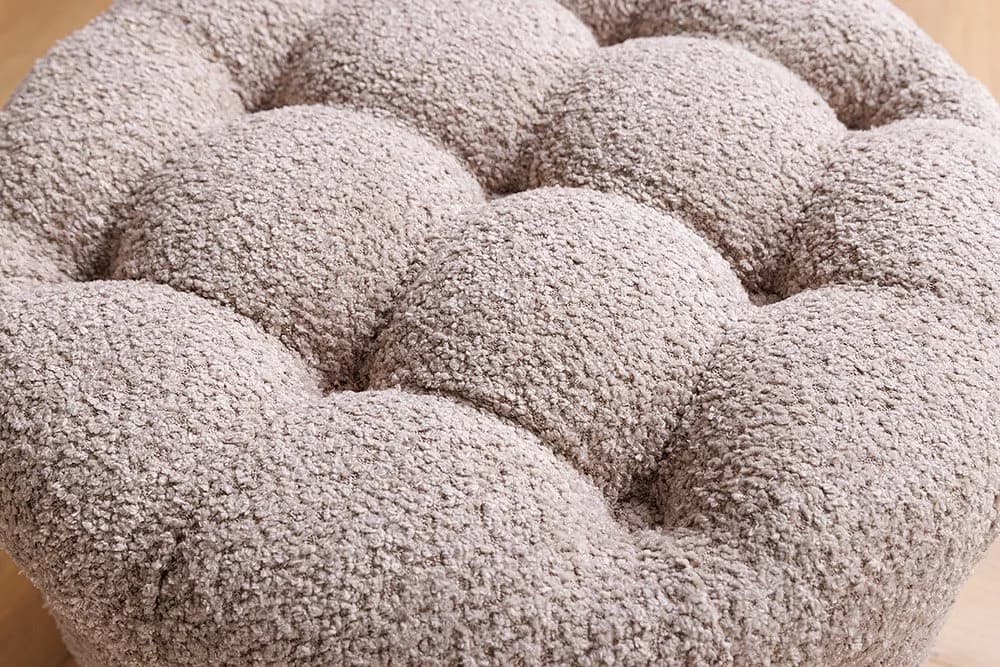 Bouclé Sitzhocker MODERN BAROCK - Zylinderförmig mit Stauraum - Bild 5