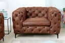 riess-ambiente Chesterfield-Sessel MODERN BAROCK 120cm antik braun Microfaser mit Federkern Bild 4