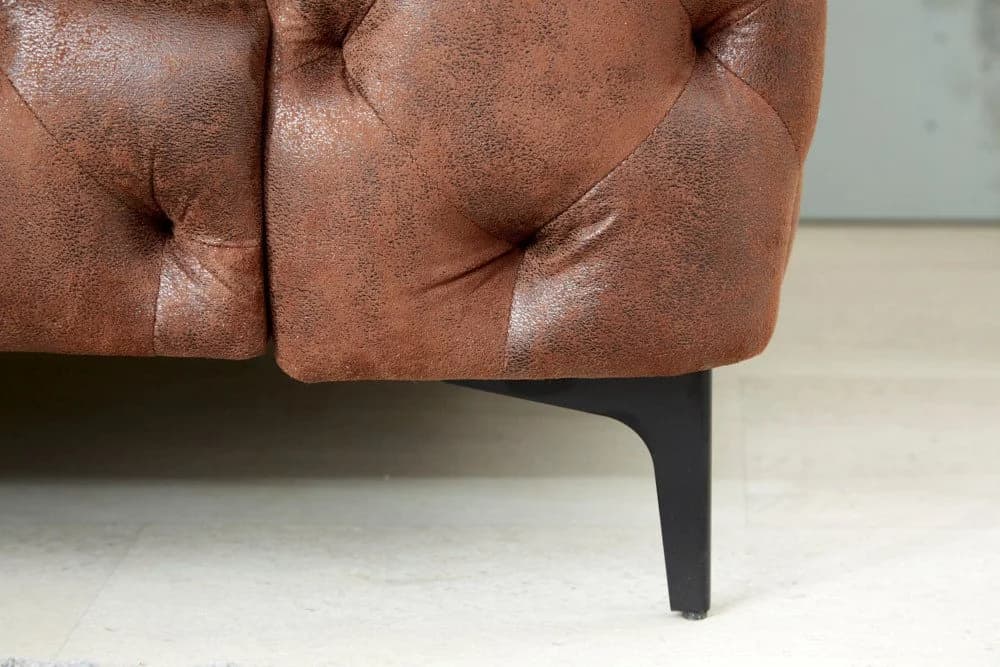 riess-ambiente Chesterfield-Sessel MODERN BAROCK 120cm antik braun Microfaser mit Federkern - Bild 5