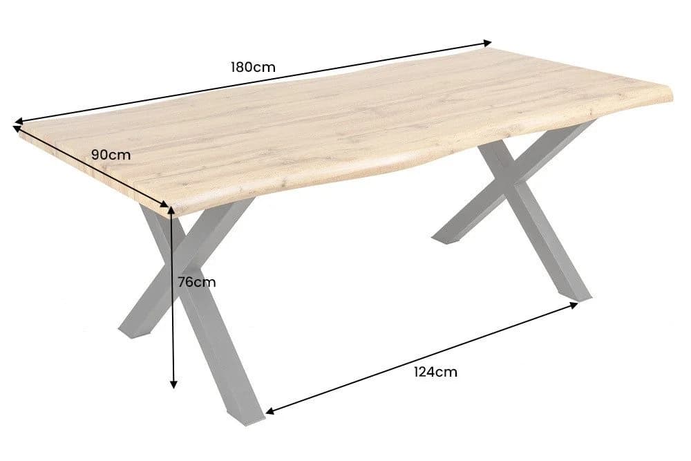 riess-ambiente Baumkantentisch WILD 180cm Wildeichen-Optik Industrial - Bild 3