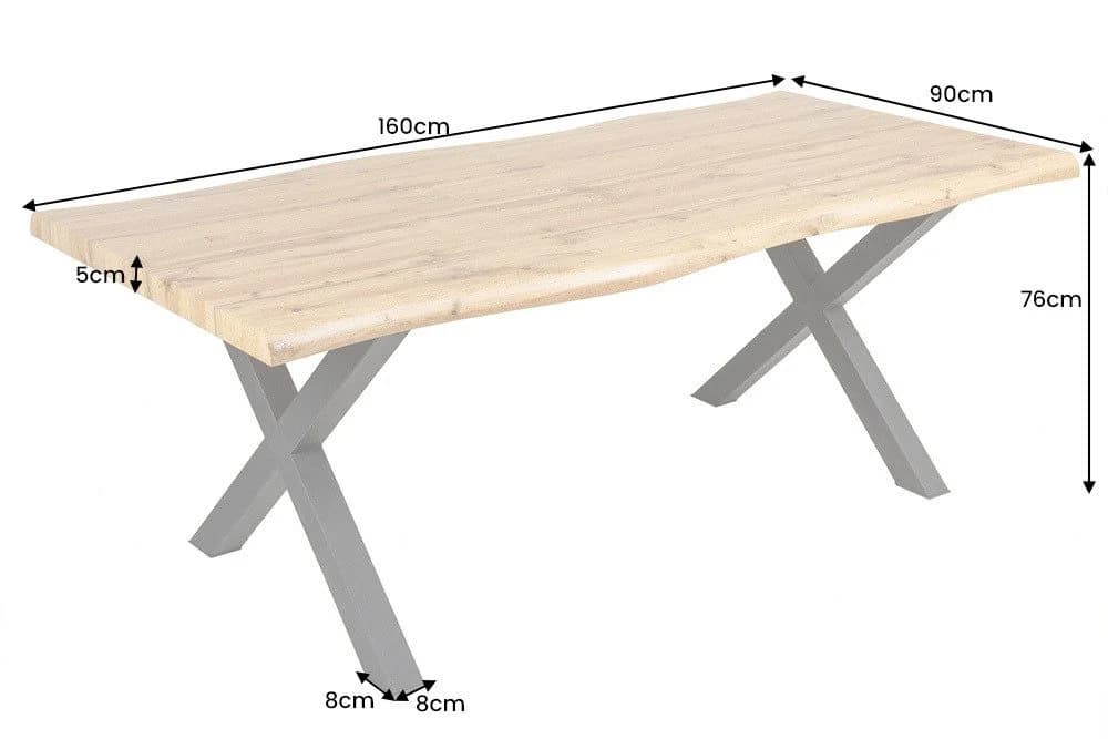 riess-ambiente Baumkantentisch WILD 160cm Wildeichen-Design Industrial - Bild 3