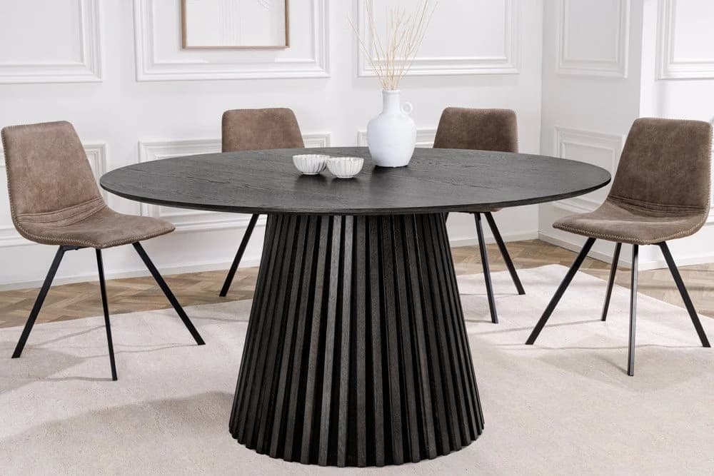 riess-ambiente Esstisch VALHALLA WOOD 120cm schwarz Japandi