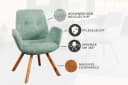 riess-ambiente Polsterstuhl BALTIC Beige Bouclé 360° drehbar Eiche Massivholz Bild 4