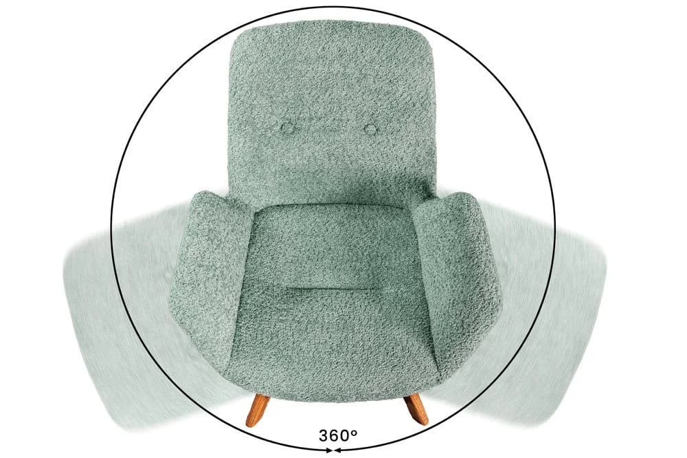 riess-ambiente Polsterstuhl BALTIC Beige Bouclé 360° drehbar Eiche Massivholz - Bild 5