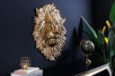 RIESS Ambiente Wanddeko Löwenkopf Gold Metall Skulptur 60cm Bild 1