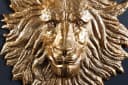 RIESS Ambiente Wanddeko Löwenkopf Gold Metall Skulptur 60cm Bild 4