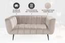 riess-ambiente NOBLESSE 2-Sitzer Sofa Samt Champagner Schwarz Retro Bild 3