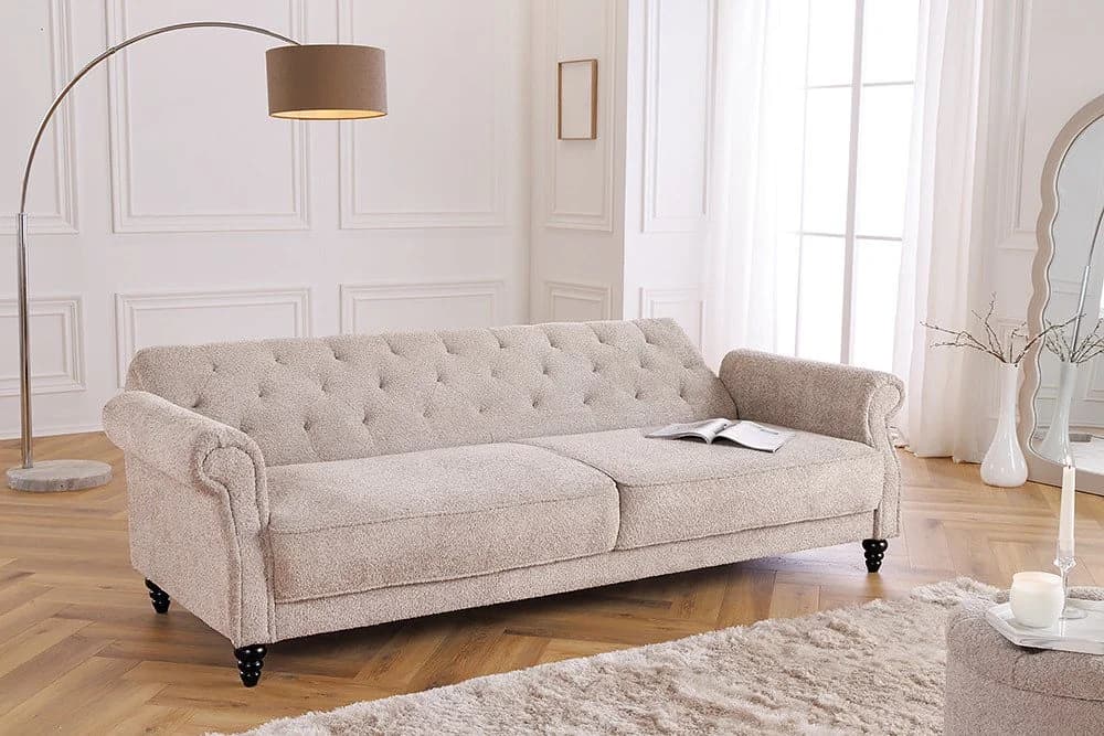 riess-ambiente 3-Sitzer Sofa MAISON BELLE AFFAIRE Greige Bouclé - Bild 4