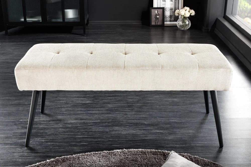 riess-ambiente Sitzbank BOUTIQUE Beige Schwarz Cord Metall