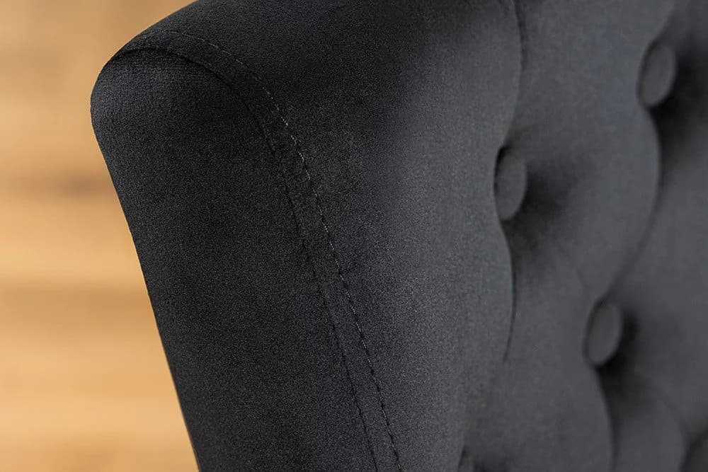 riess-ambiente Esszimmerstuhl CASTLE 97cm Chesterfield-Design Schwarz - Bild 4