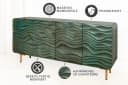 riess-ambiente Sideboard WAVE türkis/gold Massivholz Retro Design Bild 4