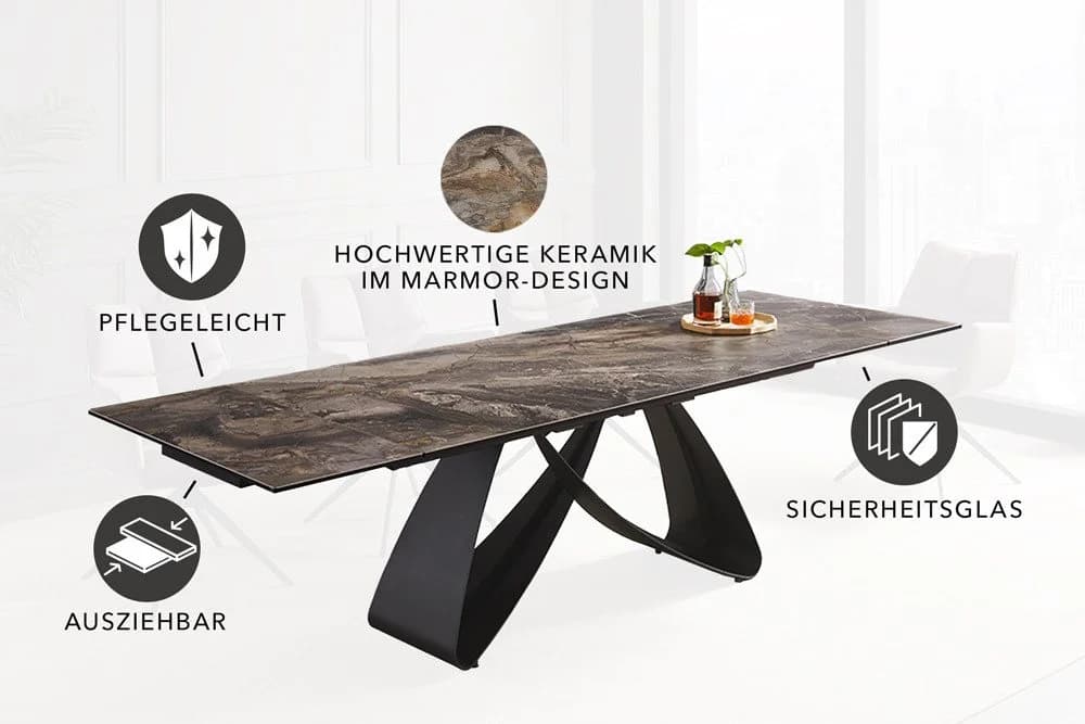 riess-ambiente Esstisch INFINITY Taupe Marmor-Keramik Ausziehbar - Bild 5