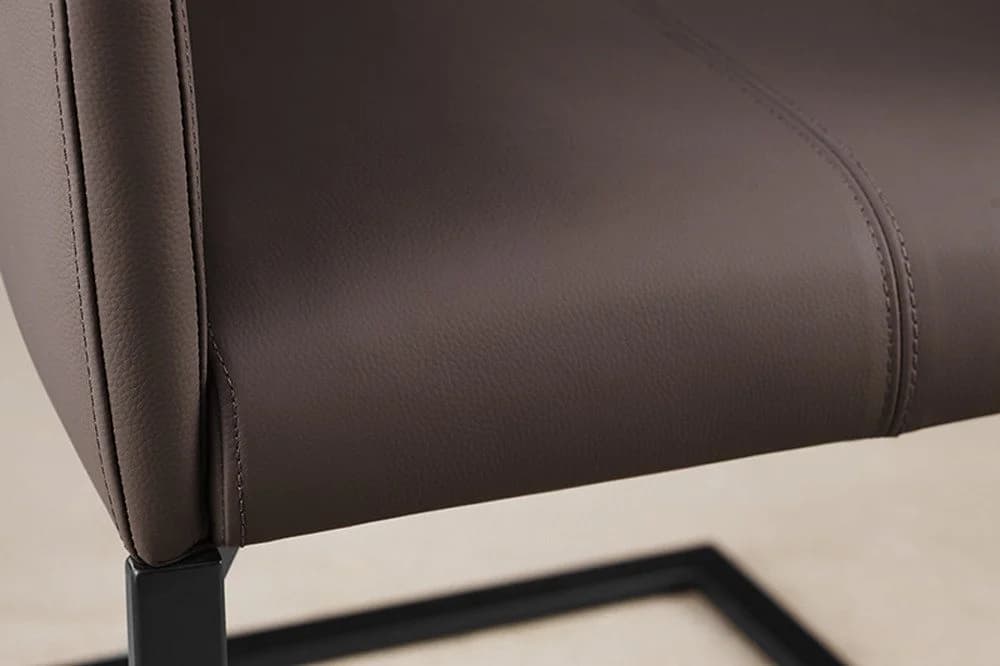riess-ambiente Esszimmerstuhl SAMSON Taupe Grau / Schwarz mit Armlehnen - Bild 4