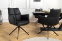 riess-ambiente Esszimmerstuhl PAPILLON Schwarz Echtleder 360° drehbar Bild 4