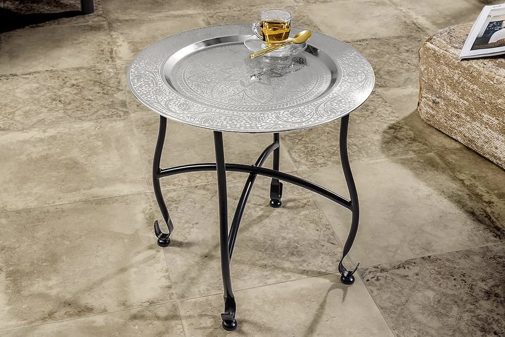 riess-ambiente Beistelltisch MARRAKESCH Silber/Schwarz Metall Klappbar - Bild 2