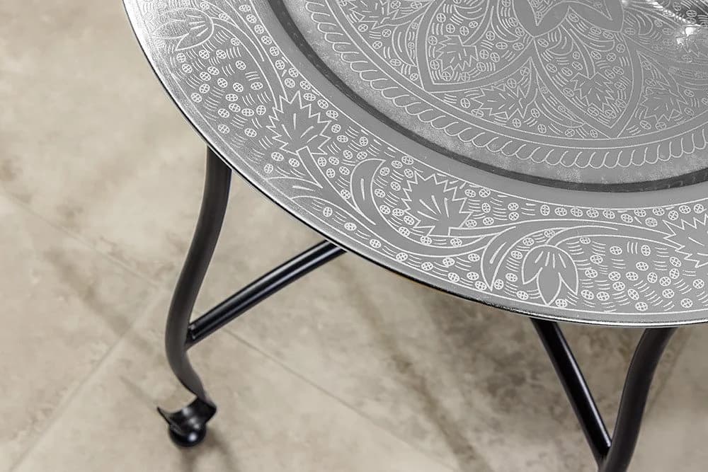 riess-ambiente Beistelltisch MARRAKESCH Silber/Schwarz Metall Klappbar - Bild 4