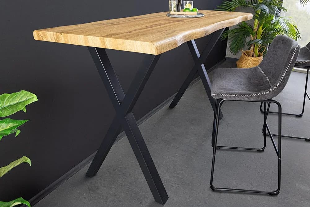 riess-ambiente Bartisch WILD 120cm Braun/Schwarz Wildeichen-Optik - Bild 3