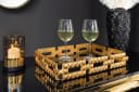 riess-ambiente Dekotablett VARIATION 40cm Gold Schwarz Metall Glas Bild 2