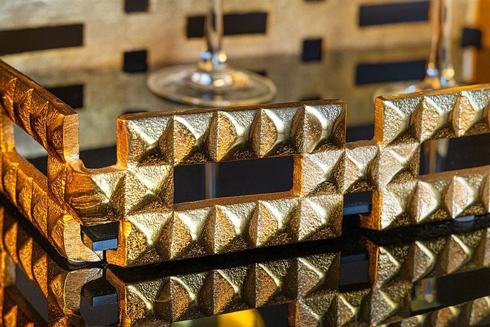 riess-ambiente Dekotablett VARIATION 40cm Gold Schwarz Metall Glas - Bild 4