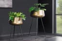 riess-ambiente Übertopf FLOWERS 65cm Messing Gold/Schwarz Hammerschlag-Design Bild 1