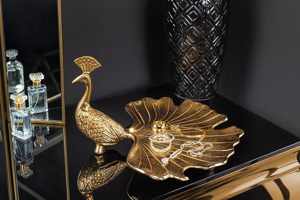 riess-ambiente Dekoschale WILDLIFE PEACOCK 40cm Gold Pfauen-Design - Bild 2