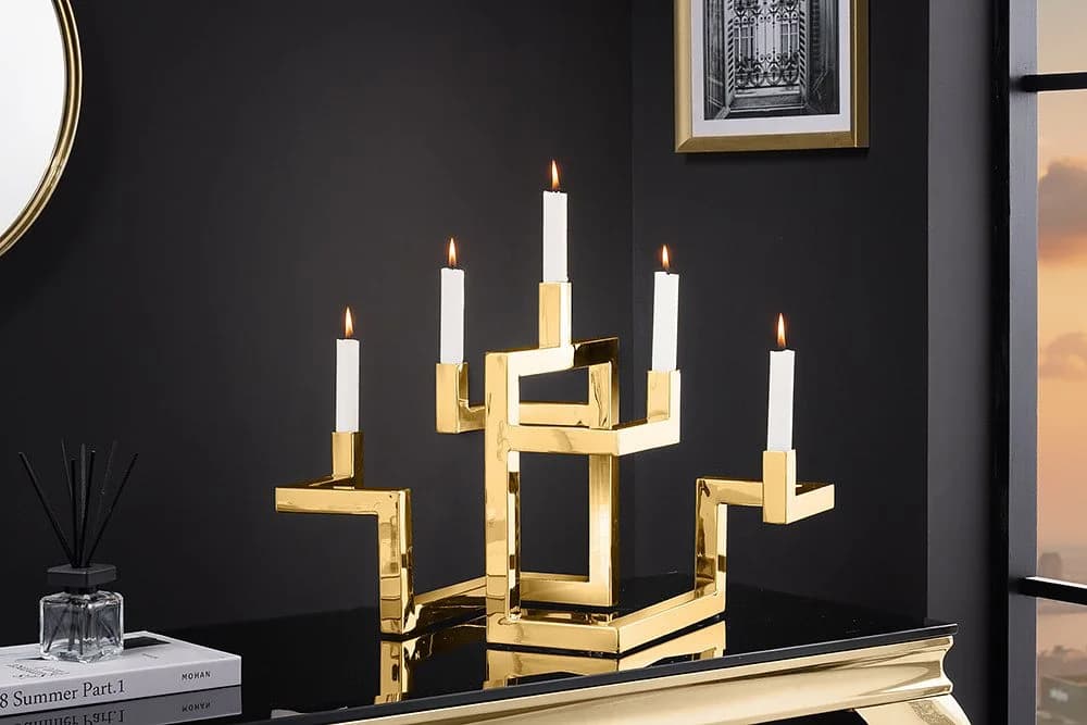 riess-ambiente Kerzenhalter ABSTRACT 50cm Gold Metall Geometrisch