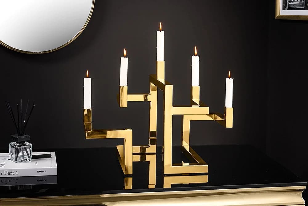 riess-ambiente Kerzenhalter ABSTRACT 50cm Gold Metall Geometrisch - Bild 3