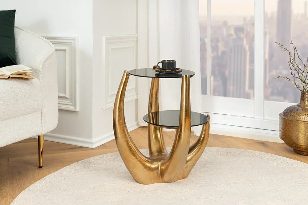 riess-ambiente Beistelltisch LEVELS 50cm Gold Antik Schwarz - Bild 3