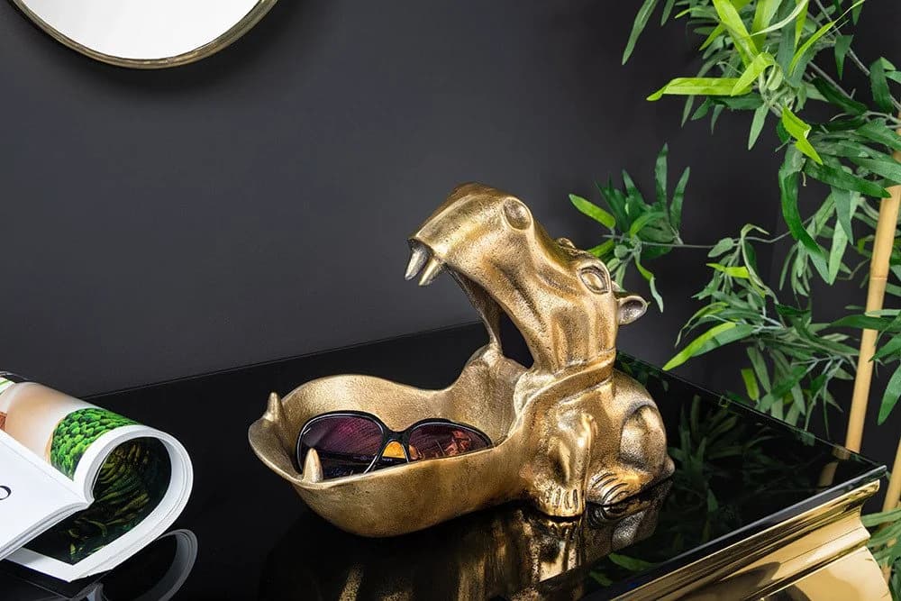 riess-ambiente Dekoschale HIPPO 30cm Messing Gold Tier-Design Schlüsselaufbewahrung - Bild 2