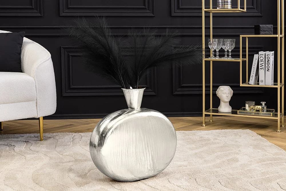 riess-ambiente Dekovase ORIENT L 50cm silber · Design-Blumenvase aus Metall