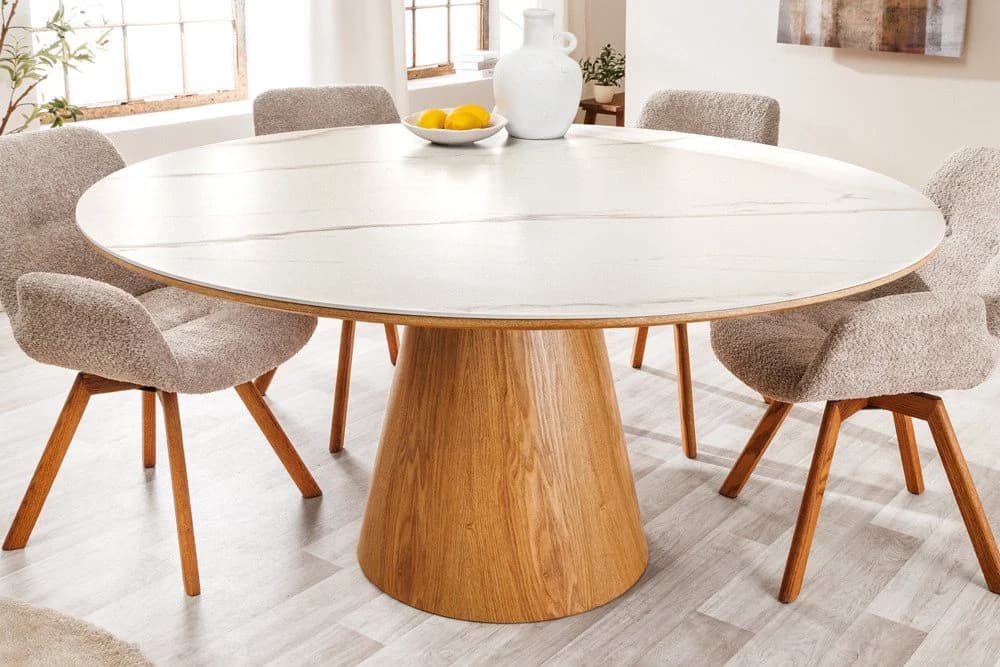 riess-ambiente Esstisch UNIQUE 120cm weiß Keramik Säulenfuß - Bild 2