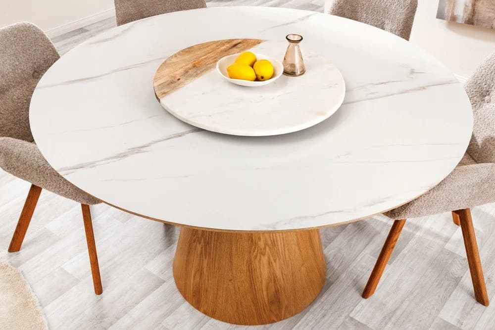riess-ambiente Esstisch UNIQUE 120cm weiß Keramik Säulenfuß - Bild 4