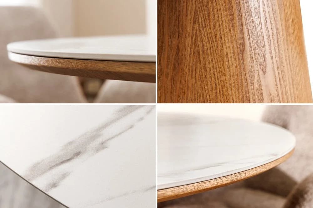 riess-ambiente Esstisch UNIQUE 120cm weiß Keramik Säulenfuß - Bild 5