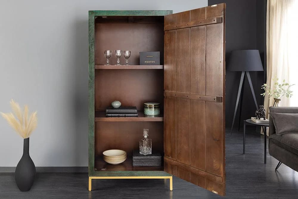 riess-ambiente Highboard PEACOCK 170cm grün gold Mango-Massivholz - Bild 3