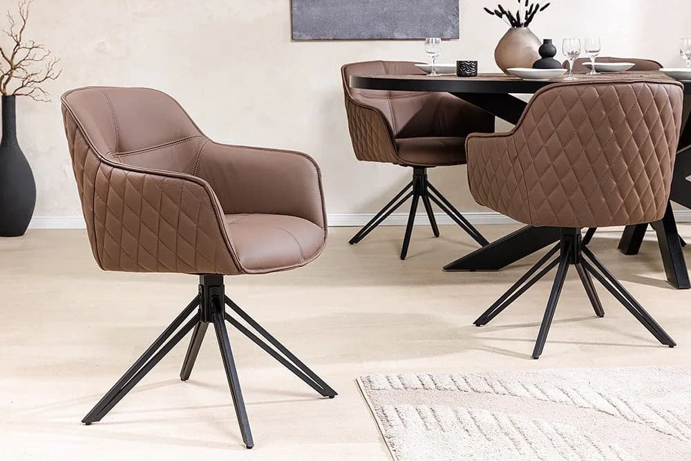 riess-ambiente Polsterstuhl EUPHORIA braun Echtleder Drehstuhl