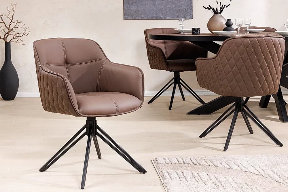riess-ambiente Polsterstuhl EUPHORIA braun Echtleder Drehstuhl - Bild 2