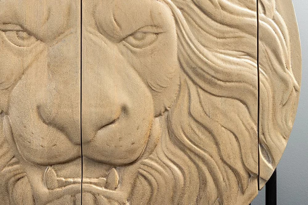 riess-ambiente Highboard LION 140cm Weiß Schwarz Löwenkopf-Design - Bild 4