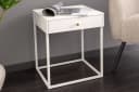 riess-ambiente Nachttisch SLIM LINE 50cm weiß Metall mit Schublade Industrial Design Bild 2