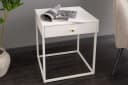 riess-ambiente Nachttisch SLIM LINE 50cm weiß Metall mit Schublade Industrial Design Bild 3