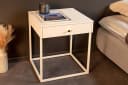 riess-ambiente Nachttisch SLIM LINE 50cm weiß Metall mit Schublade Industrial Design Bild 4