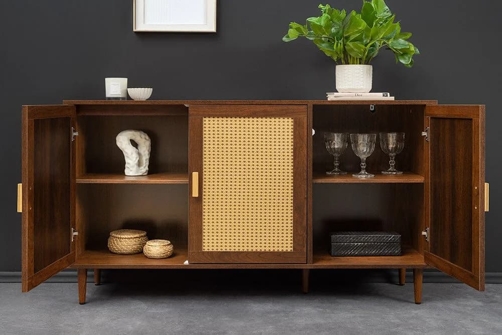 riess-ambiente Sideboard VIENNA 120cm braun Retro-Kommode mit Wiener Geflecht - Bild 4