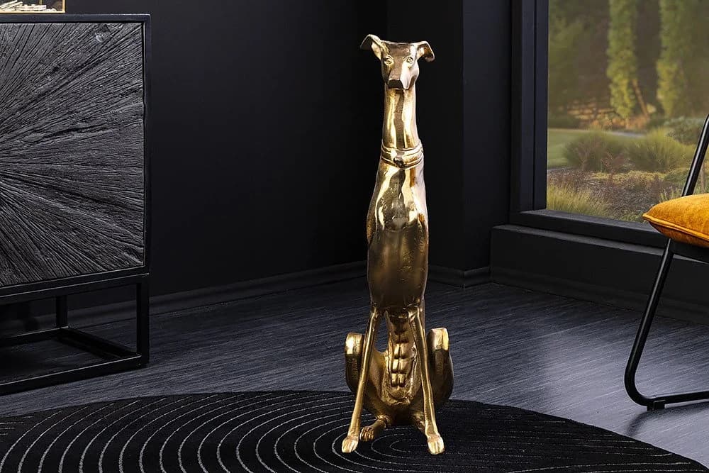 riess-ambiente Tierfigur GREYHOUND 70cm gold Windhund-Design