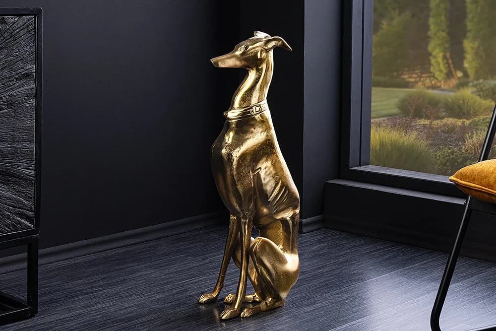 riess-ambiente Tierfigur GREYHOUND 70cm gold Windhund-Design - Bild 4