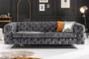 riess-ambiente 3-Sitzer Sofa Modern Barock Grau Samt Chesterfield Bild 3