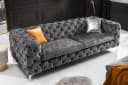 riess-ambiente 3-Sitzer Sofa Modern Barock Grau Samt Chesterfield Bild 4