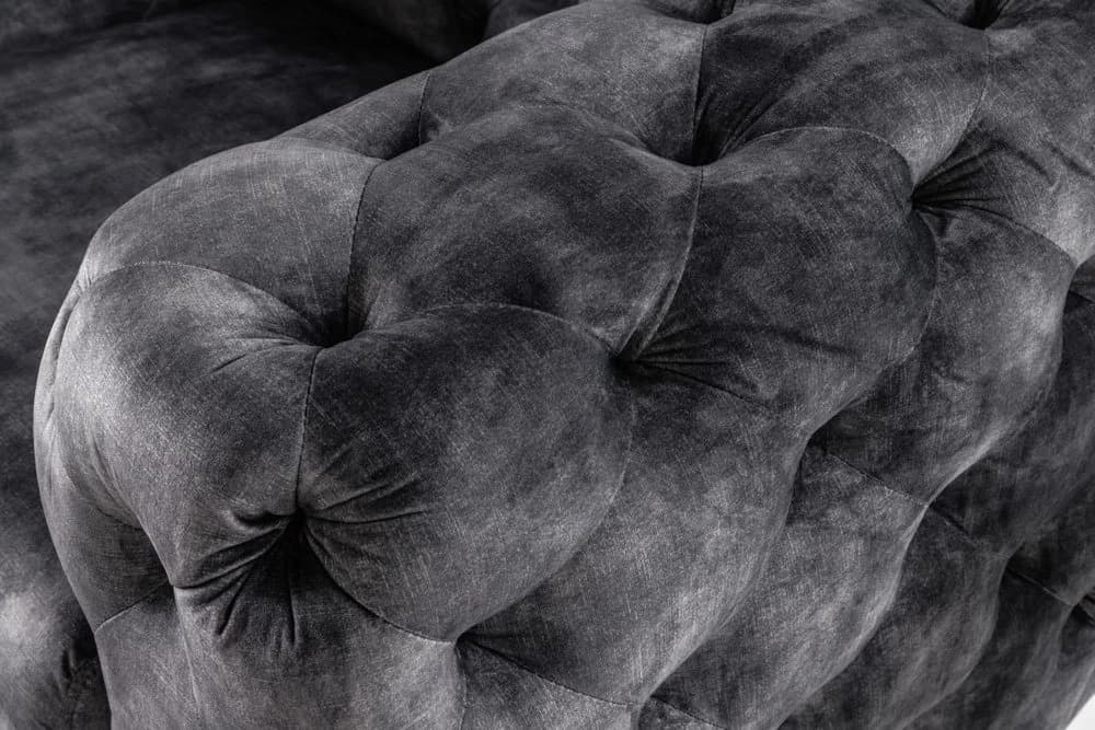 riess-ambiente Chesterfield-Sessel MODERN BAROCK Dunkelgrau Samt - Bild 5