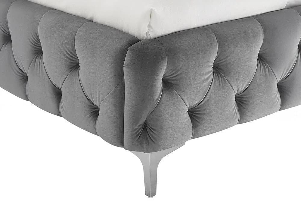 riess-ambiente Polsterbett MODERN BAROCK 180x200cm grau Samt - Bild 4