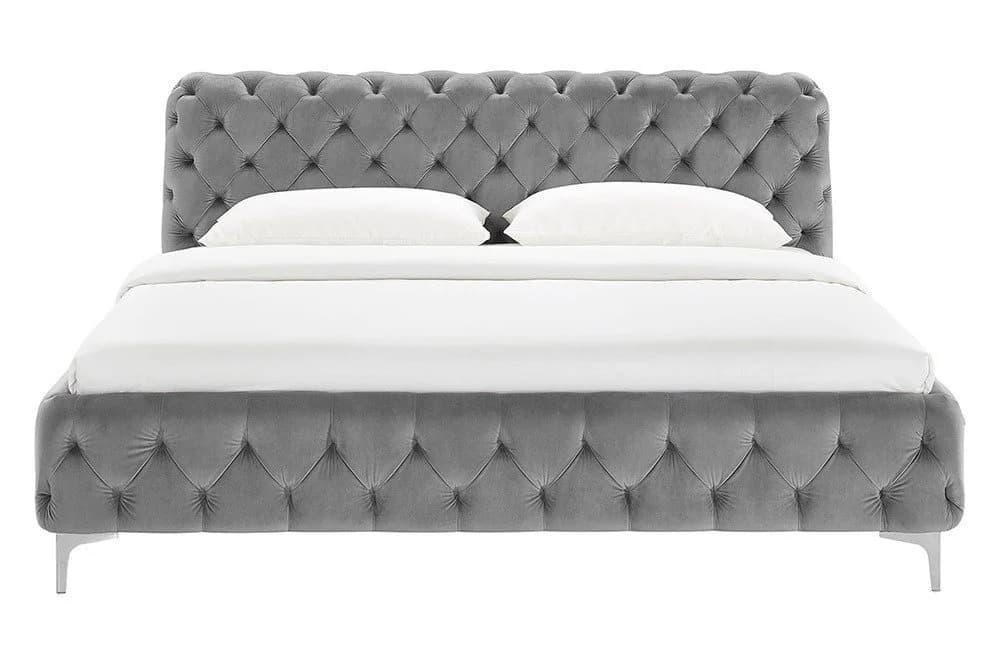 riess-ambiente Polsterbett MODERN BAROCK 180x200cm grau Samt - Bild 5
