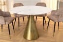 riess-ambiente Esstisch ELEGANCIA weiß Marmor Messing Gold Bild 1