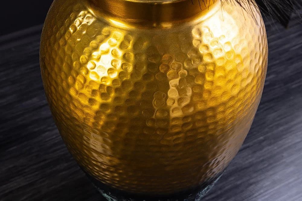 riess-ambiente Bodenvase ORIENT M 50cm Gold Hammerschlag Design Metall mit Patina - Bild 4